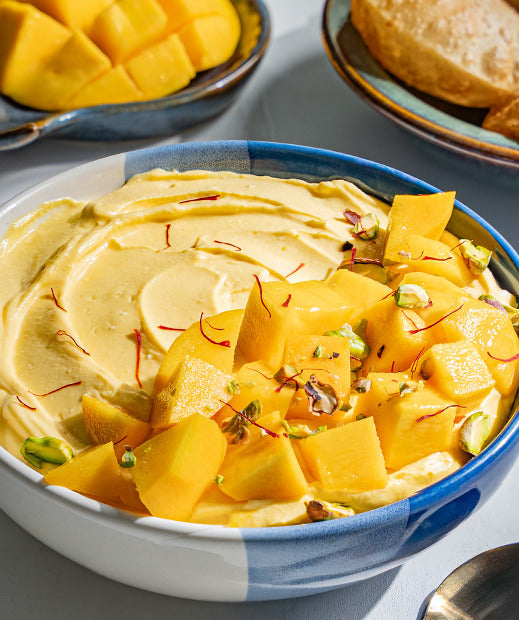 Gulab Khaas Mango Shrikhand (Rose-Flavored Mango Yogurt Dessert)